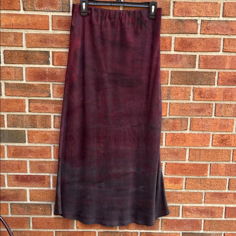 Anthropology Cloth & Stone Wildberry Horizon Purple Ombr Flared Midi Skirt M View 2
